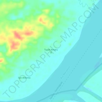 Tupac Amaru II topographic map, elevation, terrain