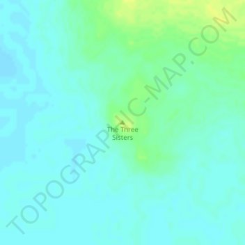 The Three Sisters topographic map, elevation, terrain