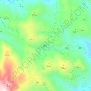 Bezge topographic map, elevation, terrain
