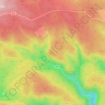 Solberg topographic map, elevation, terrain