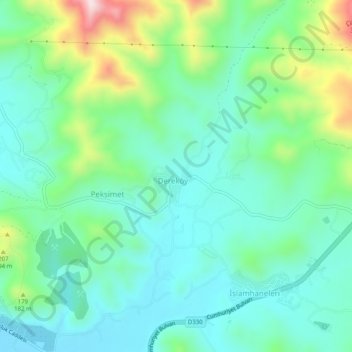 Dereköy topographic map, elevation, terrain