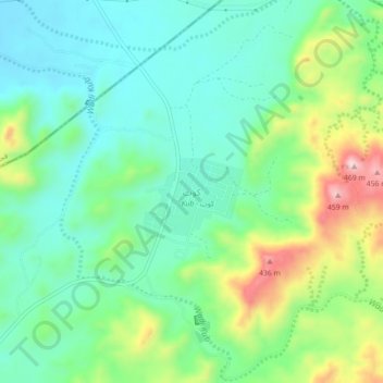 Kub topographic map, elevation, terrain