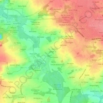 Campir topographic map, elevation, terrain