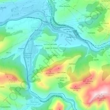 Tellego topographic map, elevation, terrain