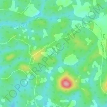 Tsinga topographic map, elevation, terrain