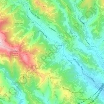 Torrazza topographic map, elevation, terrain