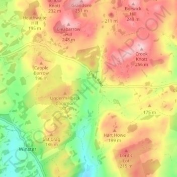 Mitchelland topographic map, elevation, terrain