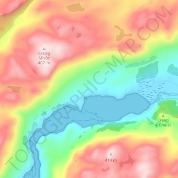 Sallachy topographic map, elevation, terrain