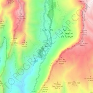 Arteara topographic map, elevation, terrain