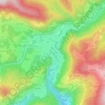 Rennweg topographic map, elevation, terrain