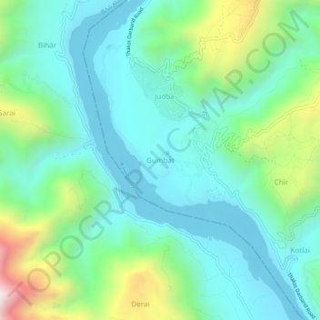 Gumbat topographic map, elevation, terrain