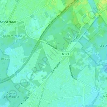 Elshout topographic map, elevation, terrain
