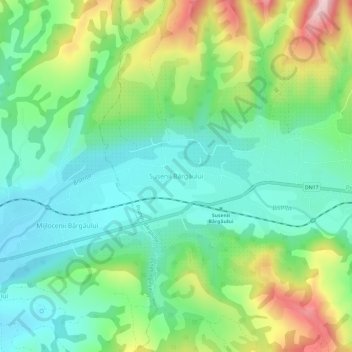 Susenii Bârgăului topographic map, elevation, terrain