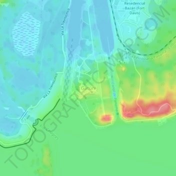 Gatún topographic map, elevation, terrain