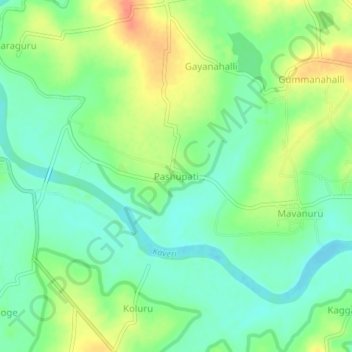 Pashupati topographic map, elevation, terrain