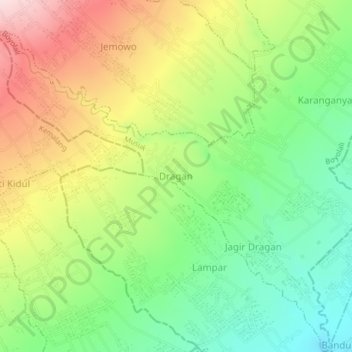 Dragan topographic map, elevation, terrain