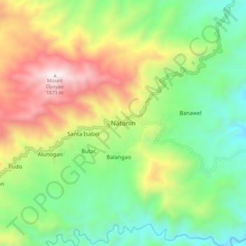 Natonin topographic map, elevation, terrain