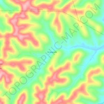 Stringtown topographic map, elevation, terrain