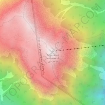 Mount Tahtali topographic map, elevation, terrain