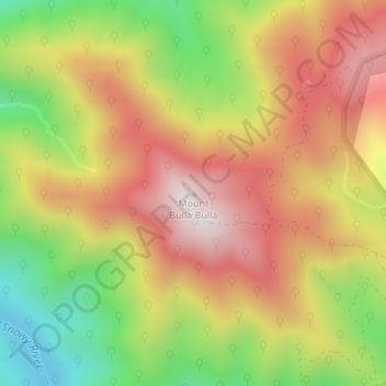 Mount Bulla Bulla topographic map, elevation, terrain