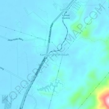 Kampung Muhibbah topographic map, elevation, terrain