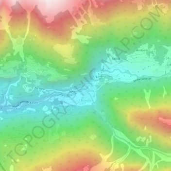 Sottoponte topographic map, elevation, terrain