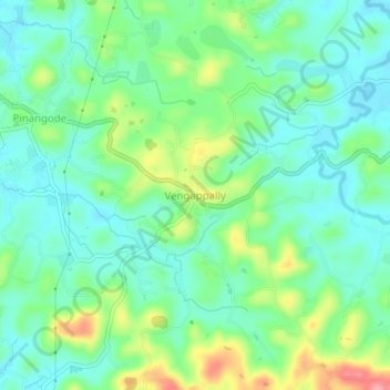 Vengappally topographic map, elevation, terrain