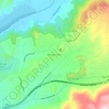 Blossom Valley topographic map, elevation, terrain