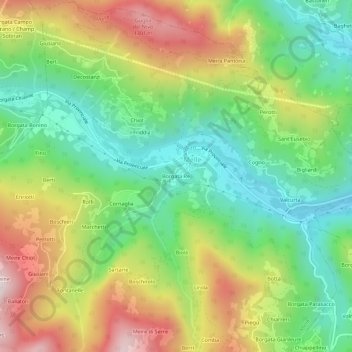 Borgata Re topographic map, elevation, terrain