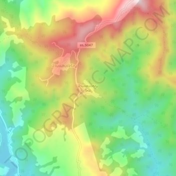 Ban Saen Charoen Mai topographic map, elevation, terrain