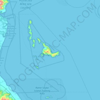 Palm Island topographic map, elevation, terrain