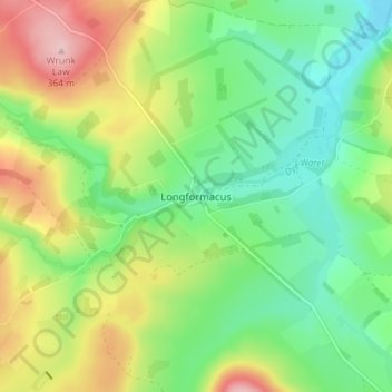 Longformacus topographic map, elevation, terrain
