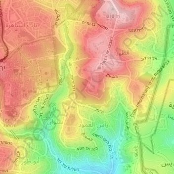 Rehav'am Lookout topographic map, elevation, terrain