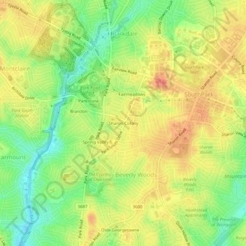 Sharon Colony topographic map, elevation, terrain