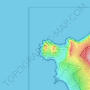 Vulcão dos Capelinhos topographic map, elevation, terrain