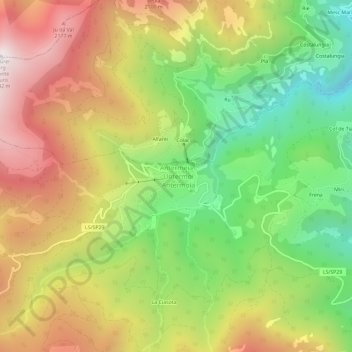 Antermëia - Untermoi - Antermoia topographic map, elevation, terrain