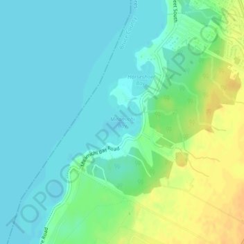 Miramichi Bay topographic map, elevation, terrain