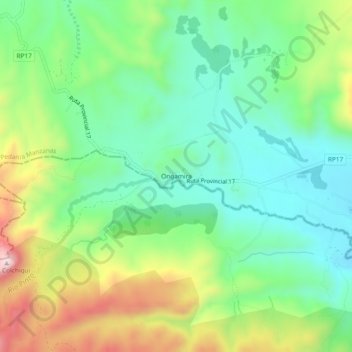 Ongamira topographic map, elevation, terrain