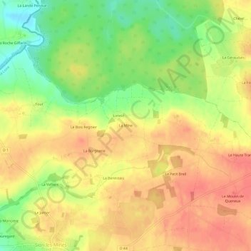 La Mine topographic map, elevation, terrain