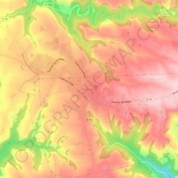 Réquista topographic map, elevation, terrain