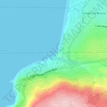 Malaga Cove topographic map, elevation, terrain
