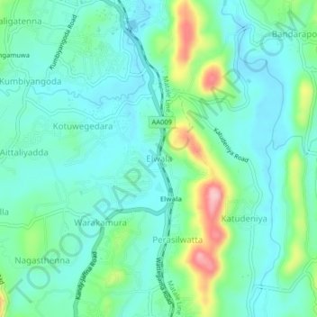 Elwala topographic map, elevation, terrain