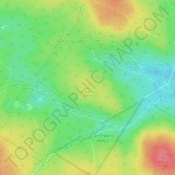 Lubienia topographic map, elevation, terrain