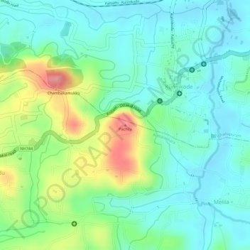Pachila topographic map, elevation, terrain