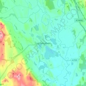 Lochmaben topographic map, elevation, terrain