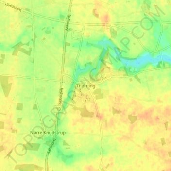 Thorning topographic map, elevation, terrain