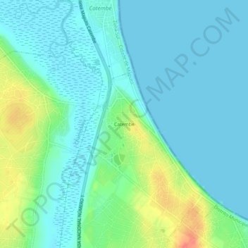 Catembe topographic map, elevation, terrain