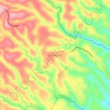Kamwangi topographic map, elevation, terrain
