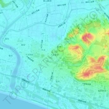 千浜東部 topographic map, elevation, terrain