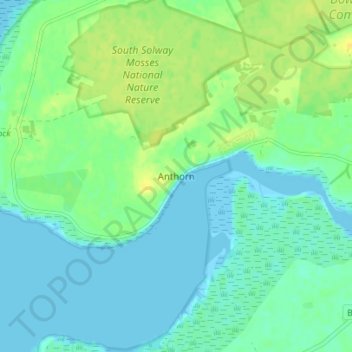 Anthorn topographic map, elevation, terrain